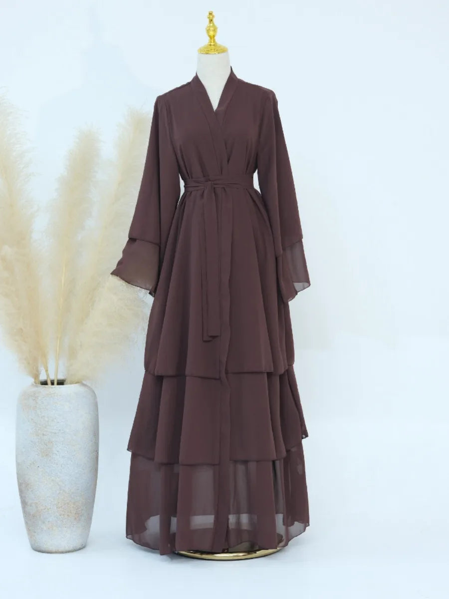 Morocco Abaya Chiffon 3 Layers Dresses