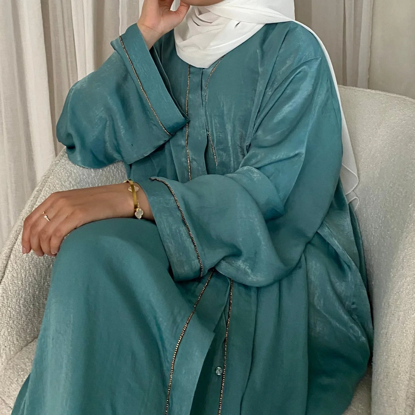 Dubai Satin Open Abaya