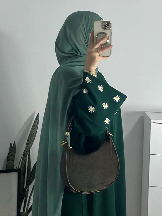Daisy Embroidery Abaya