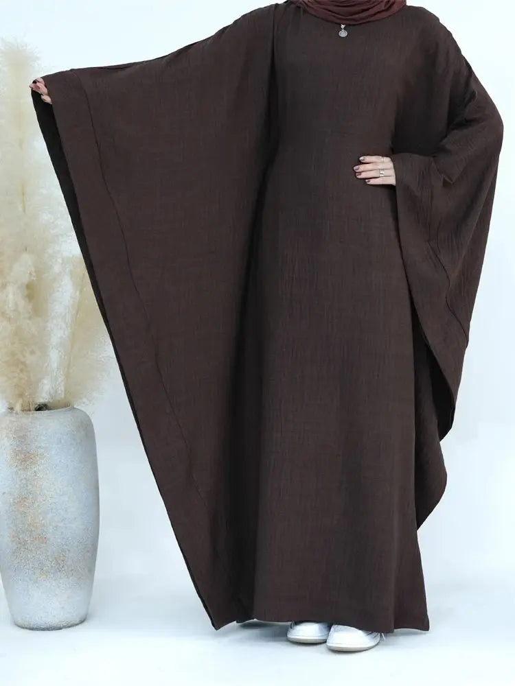 Ramadan Eid Dubai Linen Khimar Abaya Damen Muslim Maxi Dress Kebaya Kaftan Abayas For Women Caftan Robe Femme Musulmane Vestidos
