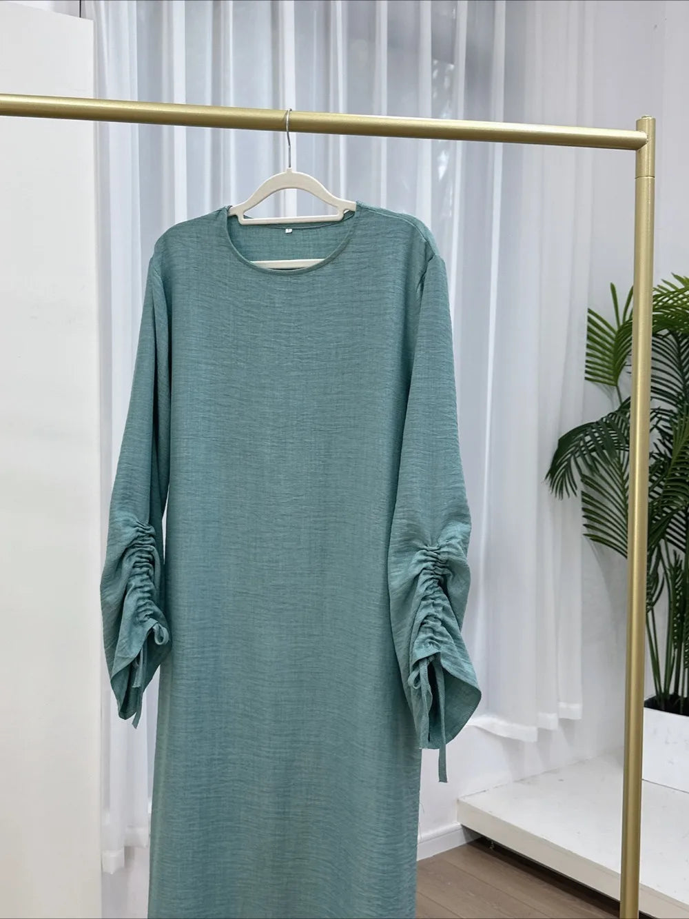 Eid Modest Dress for Women Abaya Lace-up Sleeve Morocco Party Dresses Ramadan Vestidos Largos Kaftan Islam Dubai Arab Long Robe