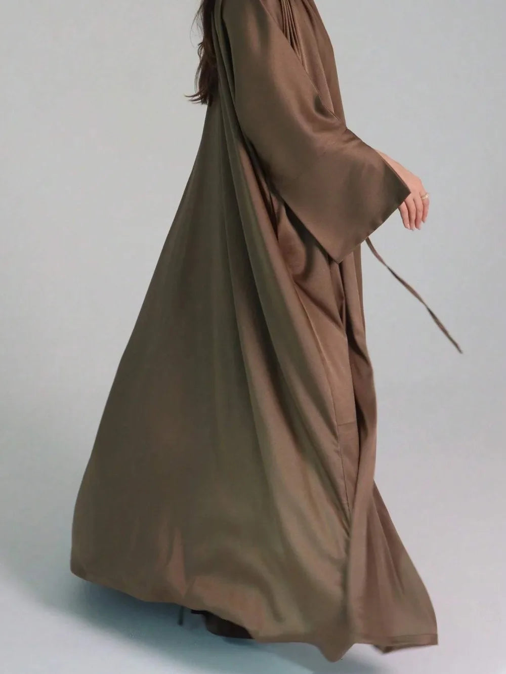 Full Sleeve Lace up Loose Abaya
