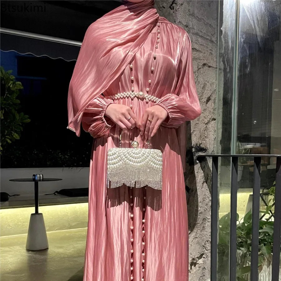 Gorgeous Pearl Abaya Party Dress
