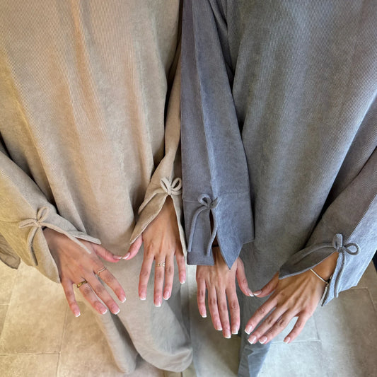 Bowknot Abaya Dress – Modest Robe with Pockets