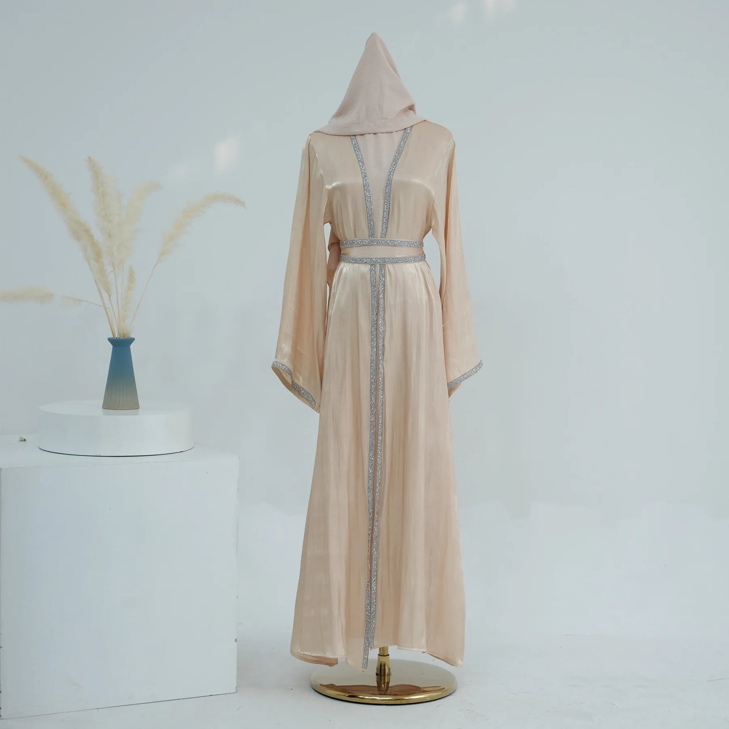 Dimond 3 Pieces sets Open Abaya