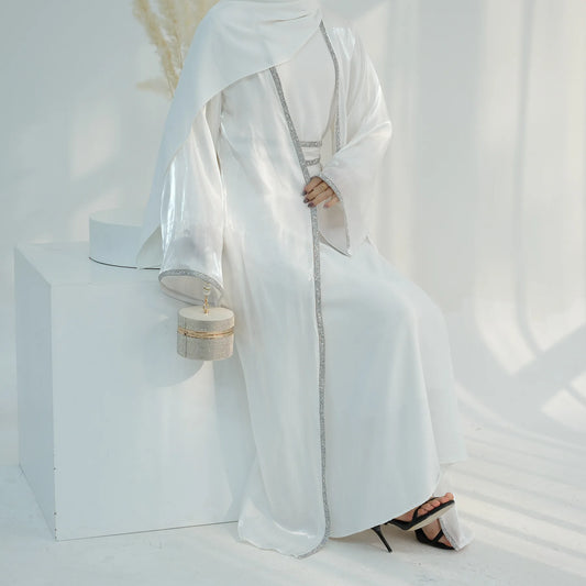Dimond 3 Pieces sets Open Abaya