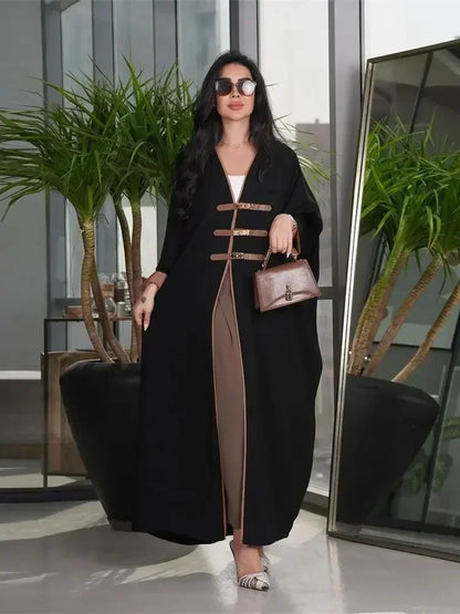 Black Buckle Detail Abaya