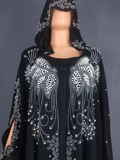 Bat Sleeve Abaya – Diamond Kaftan Dress, Dubai Morocco Style