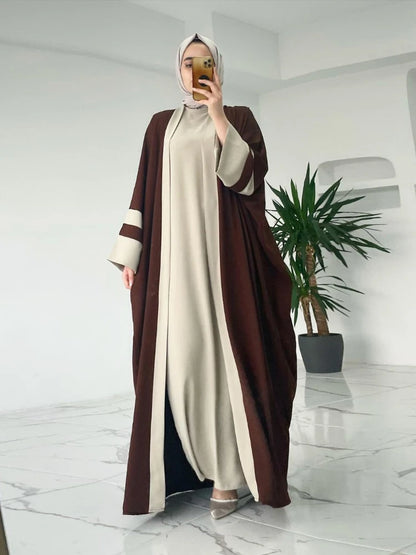 Contrast Open Abaya