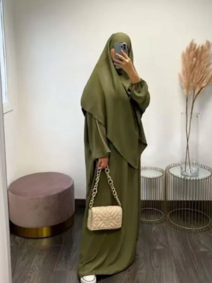 Long Khimar 2-Piece Abaya Set