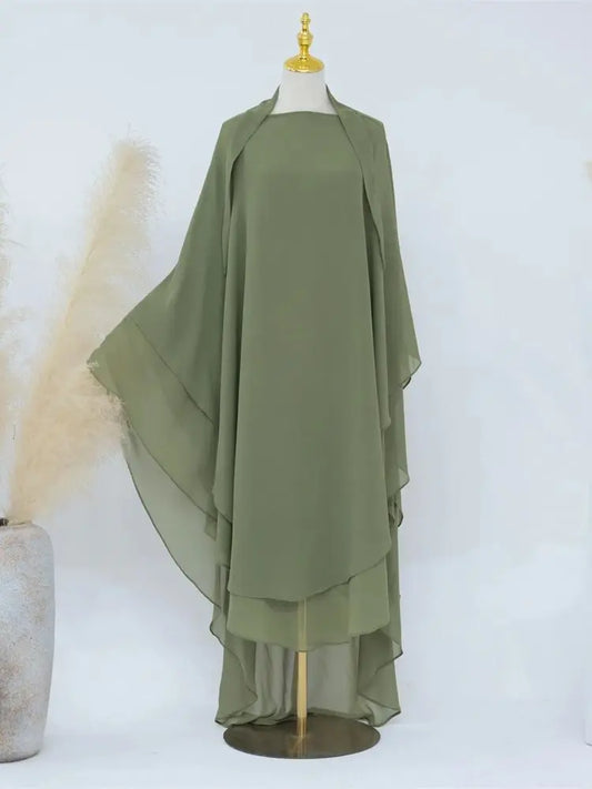 Dubai Chiffon Abaya Set