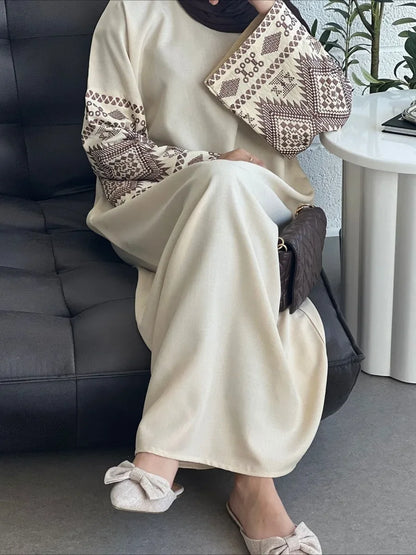 Embroidered Abaya Kaftan – Long Robe Dress from Dubai & Morocco
