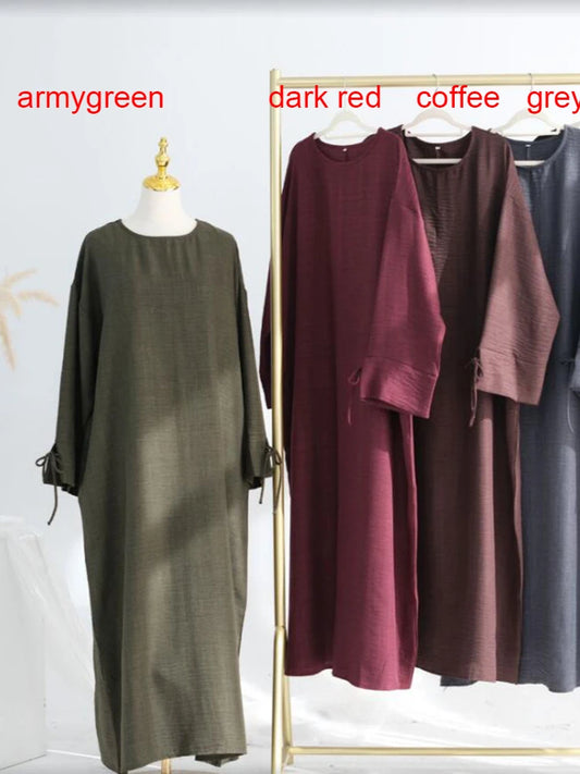 Dubai   Abaya Robe – Kaftan Style with Bow