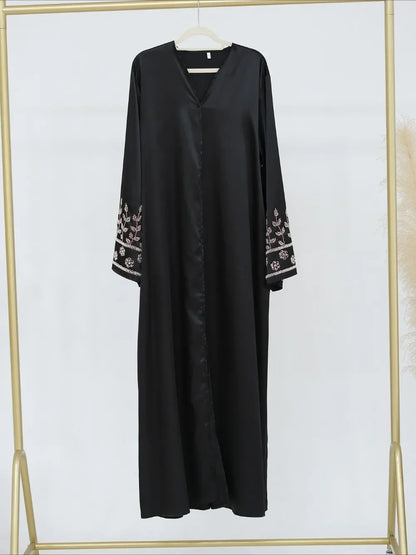 Elegant Beaded Abaya – Long Cardigan