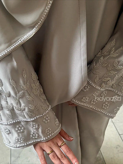 Elegant Beaded Abaya – Long Cardigan