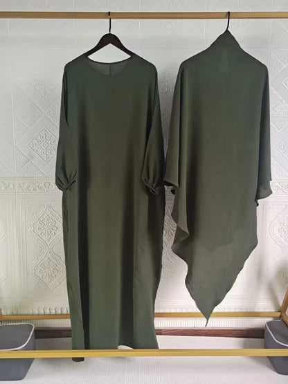 Long Khimar 2-Piece Abaya Set