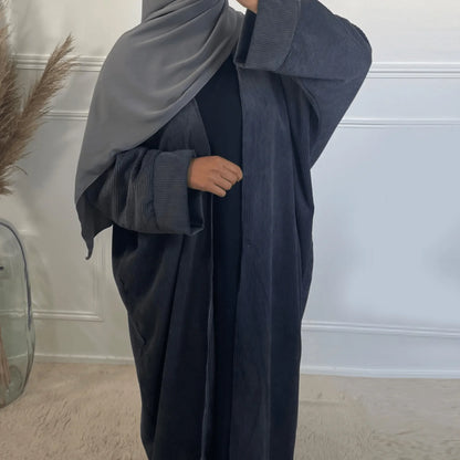 Warm Winter Abaya – Thick Solid Color Long Robe