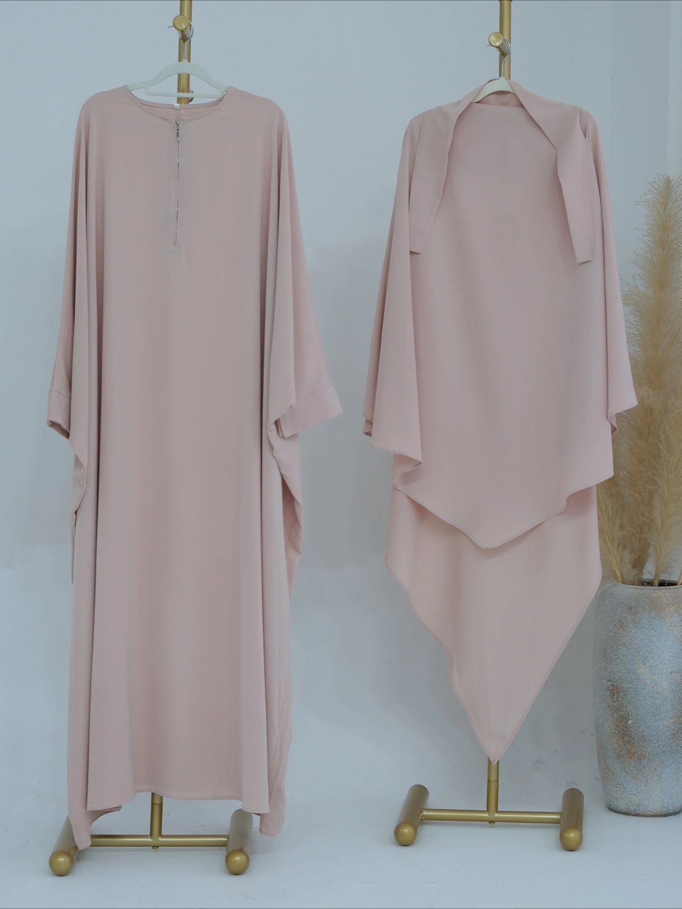 Dubai Abaya Set – Khimar & Dress, Long Kaftan Robe