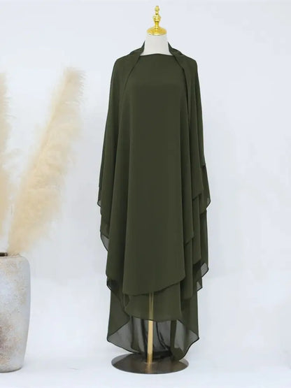 Dubai Chiffon Abaya Set