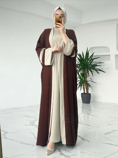 Contrast Open Abaya