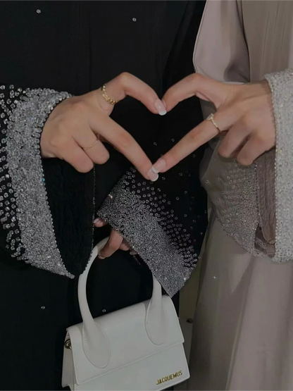 Diamond Button Abaya  Long Cardigan