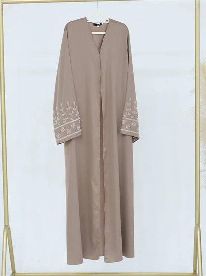 Elegant Beaded Abaya – Long Cardigan