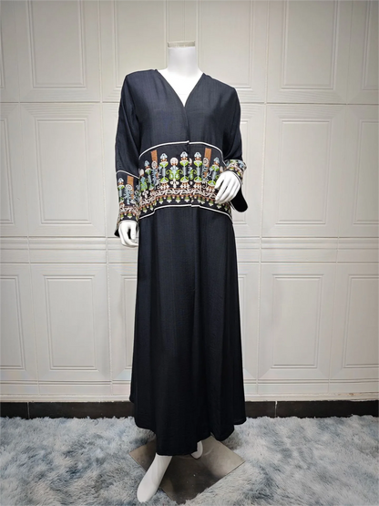 Embroidered Abaya Kaftan – Dubai Morocco Style