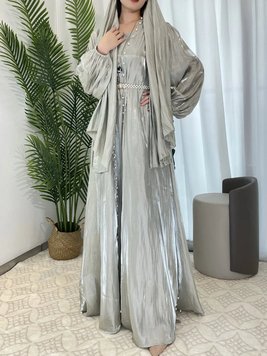 Gorgeous Pearl Abaya Party Dress