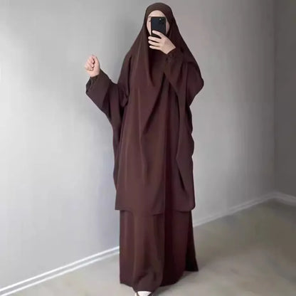 Two-Piece Large Abaya Set – Full Coverage Robe Dress for Women