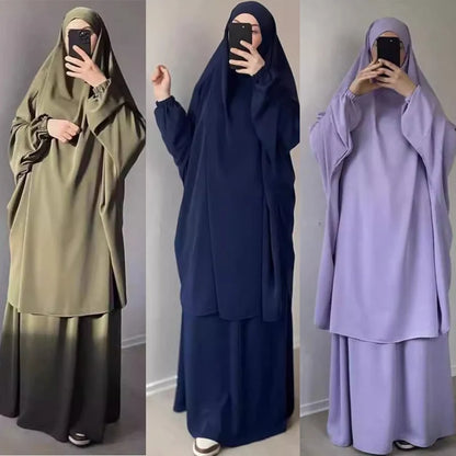 Two-Piece Large Abaya Set – Full Coverage Robe Dress for Women