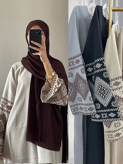 Embroidered Abaya Kaftan – Long Robe Dress from Dubai & Morocco