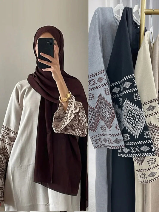 Embroidered Abaya Kaftan – Long Robe Dress from Dubai & Morocco