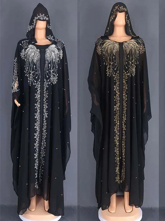 Bat Sleeve Abaya – Diamond Kaftan Dress, Dubai Morocco Style