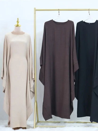Linen Khimar Abaya – Damen Maxi Kaftan Dress