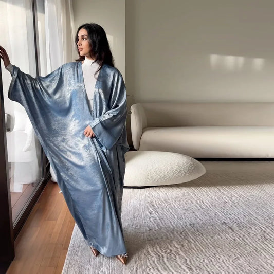 Satin Kimono Open Abayas for Women 2025 Ramadan Muslim Dress Turkey Kaftan Kebaya Caftan Marocain Abaya Dubai Luxury Jalabiya