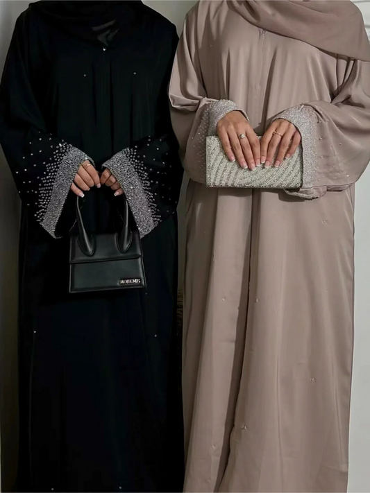 Diamond Button Abaya  Long Cardigan