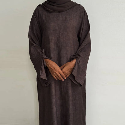 Loose Pullover Abaya Dress – Slit Cuffs Casual Hijabi Outerwear