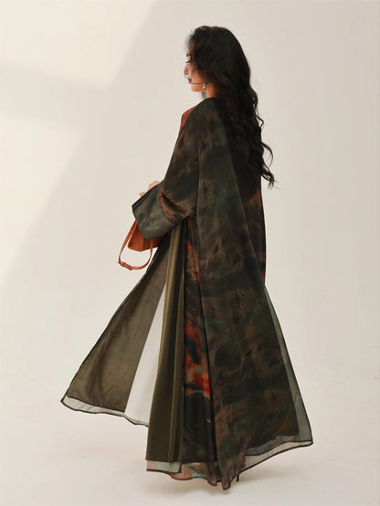 Tie-Dye Open Abaya