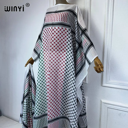 Luxury 2-Piece Abaya Set – Classic Kaftan Dress with Scarf, Dubai Streetwear