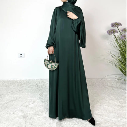 Long Sleeve Modest Dress (Scarf Attached)