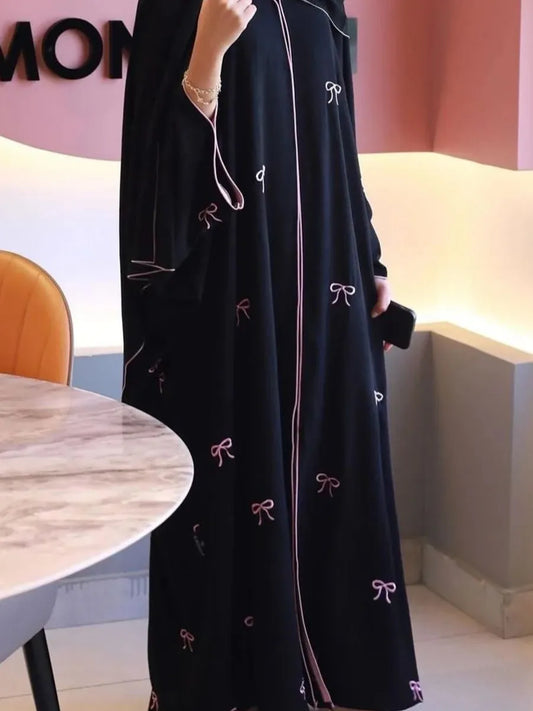 Dubai Luxury Bowknot Embroidery  Abaya