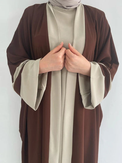 Contrast Open Abaya