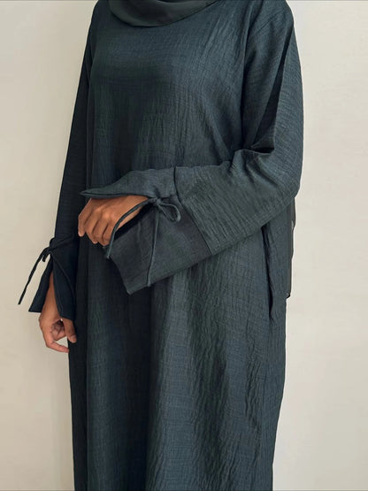 Dubai   Abaya Robe – Kaftan Style with Bow