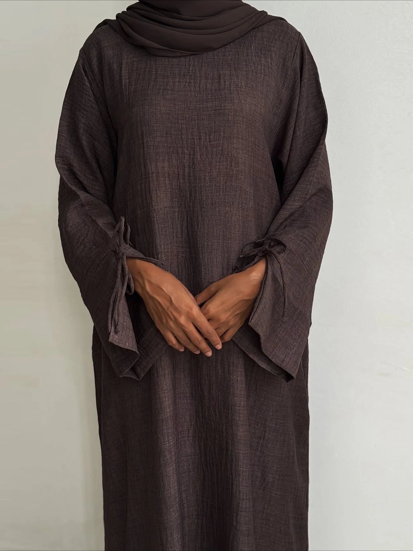 Dubai   Abaya Robe – Kaftan Style with Bow