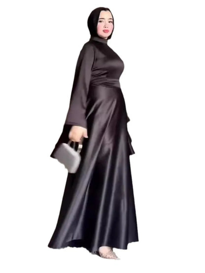 Flare Sleeve Abaya Dress with Sash – Modest & Elegant
