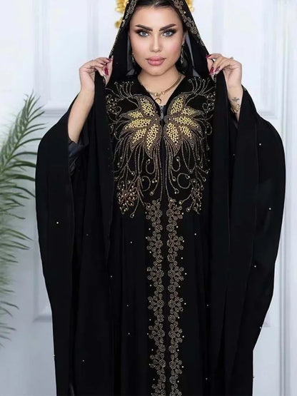 Bat Sleeve Abaya – Diamond Kaftan Dress, Dubai Morocco Style