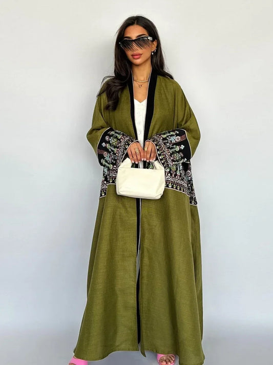Embroidered Abaya Kaftan – Dubai Morocco Style