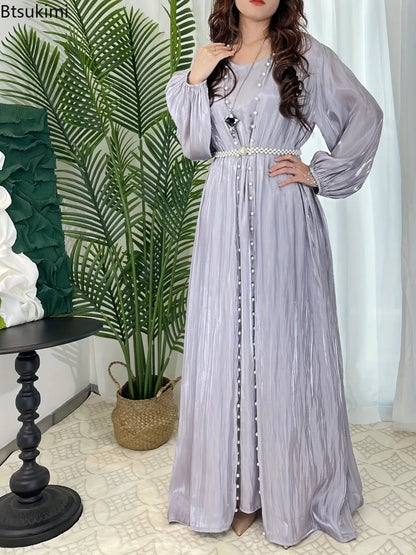 Gorgeous Pearl Abaya Party Dress