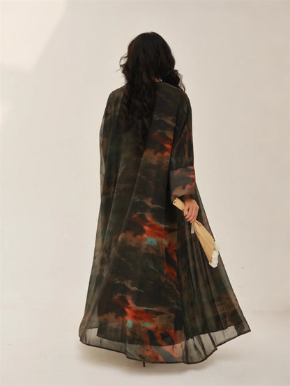 Tie-Dye Open Abaya