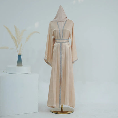 Dimond 3 Pieces sets Open Abaya